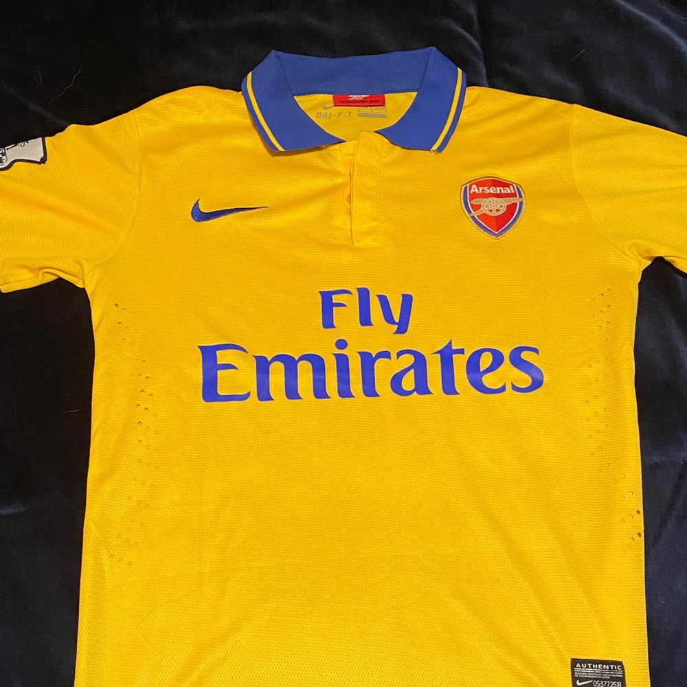Nike Yellow and Blue Arsenal Jersey Ozil